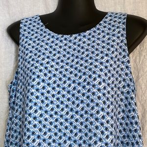Medium LOFT Blouse Sleeveless Blue & Black